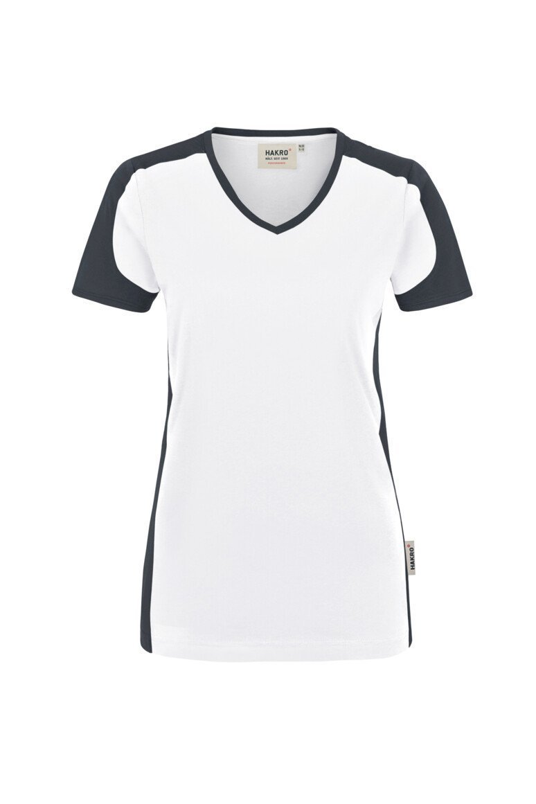 HAKRO Damen V-Shirt Contrast Mikralinar® 190